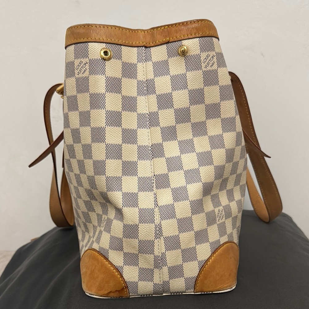 Louis Vuitton Tan and Cream Tote Bag with Damier Azur Canvas - Picture 2 of 5